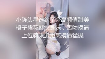 小陈头星选约了个高颜值甜美格子裙花臂纹身妹，舌吻摸逼上位骑乘近距离摸逼猛操