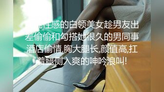 高挑性感的白领美女趁男友出差偷偷和勾搭她很久的男同事酒店偷情,胸大腿长,颜值高,扛着腿侧入爽的呻吟浪叫!